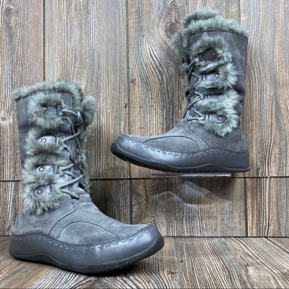 The North Face Boots Gray Suede Leather Insulated - Picture 2 of 10